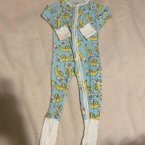 Little Sleepies Blue Banana Print Footie
